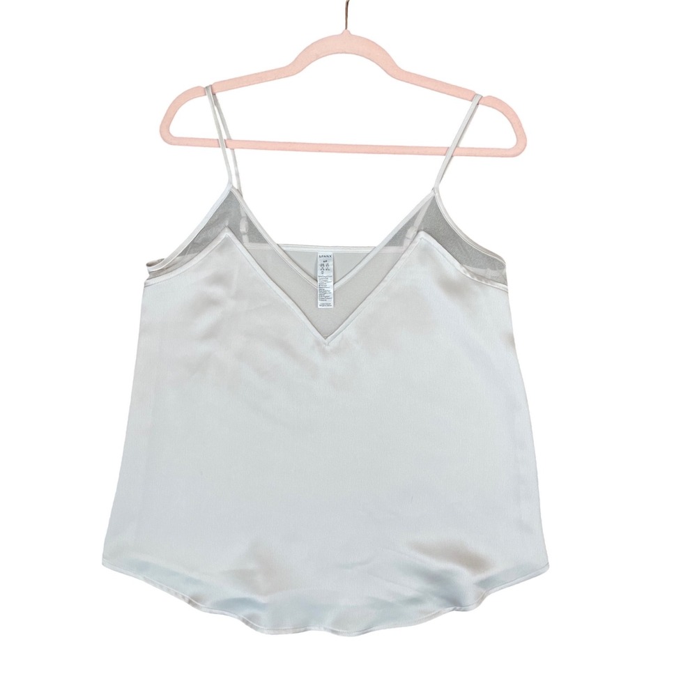 SPANX champagne Satin Mesh Inset Camisole Tank Top 20314R Small S/P